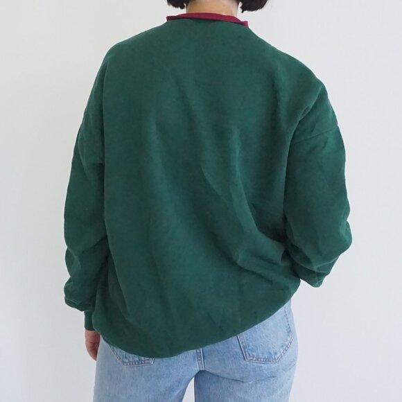 Vintage Endless Designs Green Floral Birdhouse Heart Wreath Sweatshirt XL - Picture 2 of 14